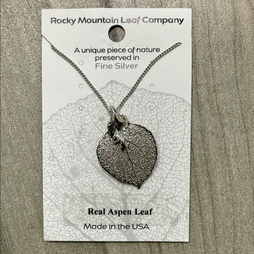 Rocky Mountain Leaf Company Silver Aspen Leaf Pendant